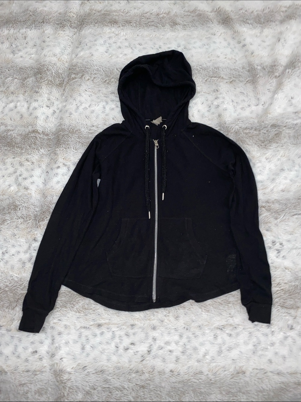 Calvin Klein Black Full-Zip Hoodie with Drawstring